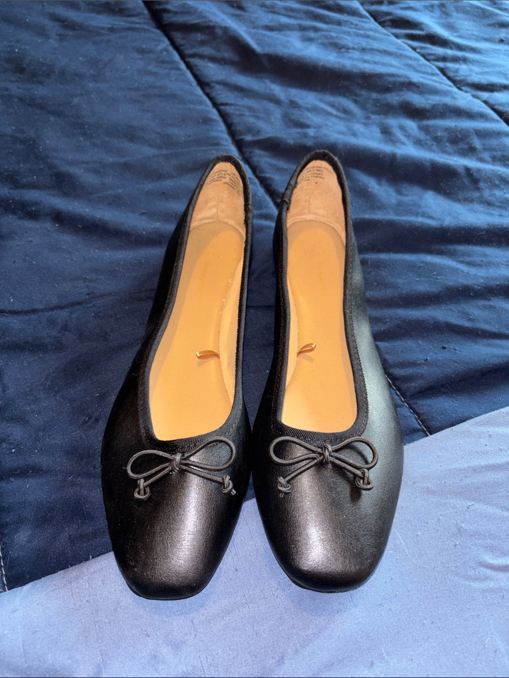 Time and Tru Black Ballet Flats with Bow Women’s 9.5 NEW
